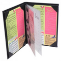 Bonded Leather 2 Panel Pocket Menu Cover w/ Sewn in Protector (5 1/2"x8 1/2")
